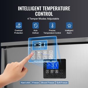 Congelador Comercial de Rápida Congelación de 114 L/4 Pies Cúbicos, Enfriador Rápido de 5 Bandejas de Acero Inoxidable, 4 Modos de Congelación, Equipo de Refrigeración para Cocina - Product Image 5