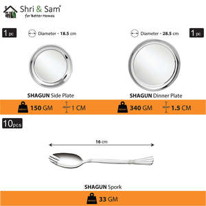 Juego de cena de acero inoxidable de 21 piezas (1 persona) Juegos de vajilla Premium Shagun - Product Image 6