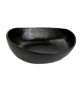 Bol et plat de service décoratifs en résine écologique, couleur noire, best-seller - Product Image 1