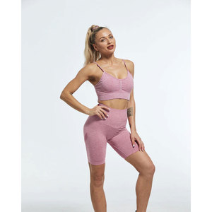 Women's Professional Factory-Made Gym Sports Wear Quick Dry Breathable 3-<b>Pc</b> Yoga <b>Set</b> with Seamless Solid Pattern Yoga <b>Sets</b> - Product Image 1