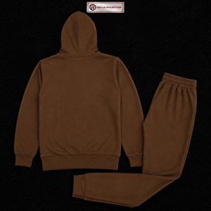 Conjunto de Sudadera con Capucha y Pantalones Deportivos para Hombre, Color Marrón, Manga Larga, Informal, 100% Algodón, Cierre con Cordón, Impresión por Transferencia de Calor - Product Image 6