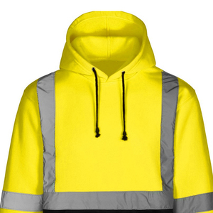 เสื้อฮู้ด OEM Hi Vis สำหรับผู้ชาย เสื้อทำงานแขนยาวมีฮู้ด มองเห็นได้ชัดเจนที่สุด เสื้อก่อสร้างสะท้อนแสงเพื่อความปลอดภัย - Product Image 4