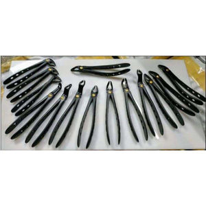 Juego de Fórceps Dentales Manuales Ergonómicos de Acero Inoxidable, 14 Piezas, Codificados en Negro, Reutilizables, Clase I, Kit de Instrumentos Dentales con Certificación CE - Product Image 6