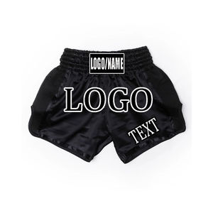 Shorts de boxe personnalisés pour hommes, vêtements de Muay Thai avec logo, impression numérique unie, prix d'usine, service OEM - Product Image 2