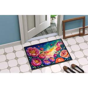 Peonies in Color Non-Slip <b>Doormat</b> 24H X 36W Indoor Outdoor Entryway Rug Washable Low Pile Front Door Mat - Product Image 4