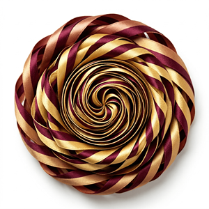 Cinta de Satén Dorada Borgoña con Rayas Centrales de 25 mm al por Mayor para Invitaciones de Boda, Lazos Florales y Embalaje Decorativo - Product Image 5