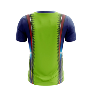 เสื้อโปโลแขนสั้นสำหรับผู้ชาย สีเขียวมะนาวกรมท่า แบบซับลิเมชั่น สำหรับกีฬาคริกเก็ต เหมาะสำหรับการฝึกซ้อมและการแข่งขัน ชุดกีฬาสำหรับทีม - Product Image 2
