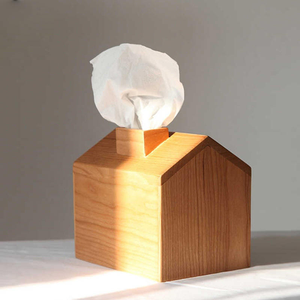 Boîte à mouchoirs en bois simple pour la maison et les restaurants, design créatif et mignon avec gravure pour le salon - Product Image 3