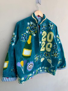 Eye Catching Handmade Velvet Suzani <b>Jacket</b> Boho <b>Hippie</b> Embroidered Coat Unisex Festive Bold & Beautiful Statement Outwear - Product Image 3