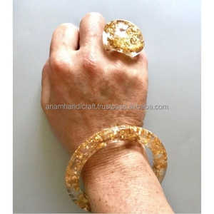 Handcrafted Vintage Angel Style <b>Resin</b> Craft for Women Customized High-End Polished Cufflink and Bangle From India - Product Image 3