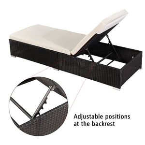 Black Outdoor Leisure Rattan Furniture <b>Single</b> <b>Sheet</b> Pool <b>Bed</b>/Chaise for Sun Lounging - Product Image 6