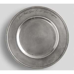 Assiette de service ronde en étain antique, 12'' 13'', pour la restauration et les restaurants - Product Image 4