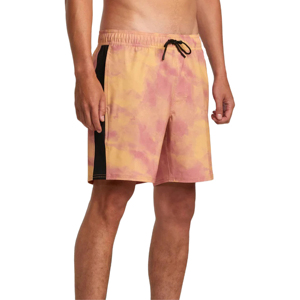 Shorts de sport légers en coton pour hommes, tie-dye personnalisé, avec bandes latérales délavées, taille élastique avec cordon, design unique, prix équitable - Product Image 3