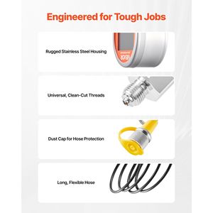 Manometro Digitale per Test di Pressione Idraulica 10000 PSI, Kit di Accoppiamento per Test, Tester Common Rail con 1 Manometro e 1 Tester Rapido - Product Image 5