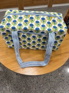 Top Selling Cotton Quilted Duffle Tote Shoulder <b>Bag</b> Floral Print Washable <b>Overnight</b> <b>Bag</b>, Eco friendly Yoga Shopping <b>Bags</b> - Product Image 6
