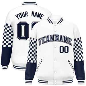 Veste universitaire en toile personnalisable à la mode avec col montant et logo frontal - Service OEM - Product Image 1