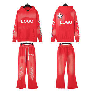 Conjunto de Sudadera con Capucha y Pantalones Deportivos Vintage Lavados, Estilo Urbano Oversize, Efecto Degradado Decolorado, Venta al Por Mayor Personalizada, Nueva Colección 2026 - Product Image 3