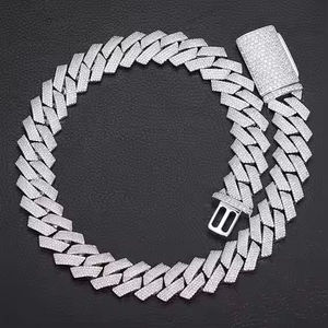 Cadena cubana de oro de 10k hecha a mano con incrustaciones de moissanita y diamantes, elegante, de 16mm, para hombre y mujer, estilo hip hop, collar y pulseras con dijes - Product Image 6