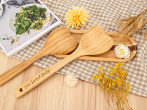 Personalized Heart Wood <b>Spoon</b>, Custom Engraved Kitchen <b>Serving</b> <b>Spoon</b> Set, Mother's Day Gift - Product Image 2