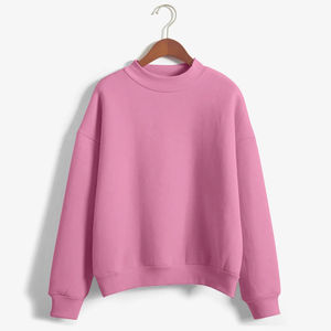 Faible MOQ – Sweat à col montant 100 % coton molletonné pour femme, coupe décontractée, coupe-vent, séchage rapide, respirant, avec impression de logo personnalisé, épaules tombantes - Product Image 3