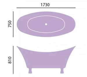 อ่างอาบน้ำทองแดงแบบตั้งพื้นทรงวงรี รุ่นคลาสสิก สำหรับใช้ในบ้าน - Product Image 3