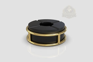 Cenicero redondo de lujo Qatar Gold, cenicero de metal Doha, cenicero redondo de lujo Kuwait, cenicero negro dorado, cenicero premium para cigarros - Product Image 5