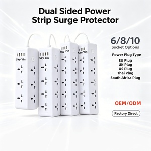 FYX Stock Dual Sided Power Strip Surge Protector 6 8 10 Socket Outlet <strong>Extension</strong> Cord Multi Socket Power <strong>Extension</strong> - Product Image 1