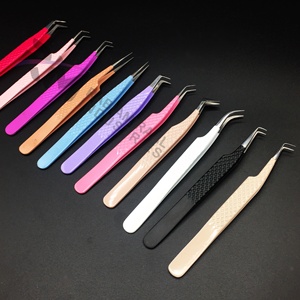Pince à épiler anti-magnétique de précision RMI en acier inoxydable à pointe lisse, 12 couleurs différentes, manche thermolaqué, longueur 10 mm - Product Image 2