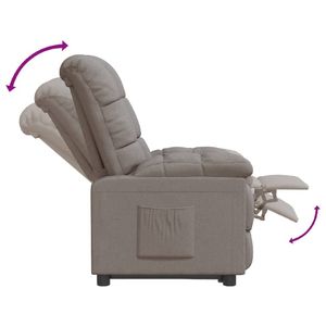 Fauteuil inclinable en polyester taupe avec structure en contreplaqué, fer et éponge, rembourrage en coton PP, taille standard - Product Image 6