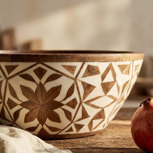 Bol en marbre moderne fait à la main par un artisan indien, à grain naturel, résistant à la chaleur, écologique, jetable, pour servir les fruits, décoratif - Product Image 6