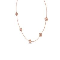 Kalung Bunga Berlian Buatan Laboratorium Potongan Bulat 0.55 CTW Emas Rose 9K Perhiasan Mewah VS+