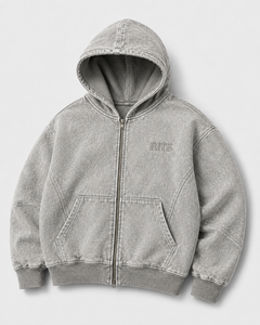 Sweat-shirt unisexe Rits brodé à col rond en flanelle, coupe régulière, décontracté, uni, coupe-vent, imperméable et respirant - Product Image 4