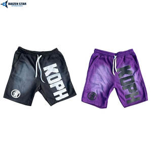 Men's Cotton Fleece Mid Shorts-Quick Dry Breathable Eco-Friendly 240g Silk Screen Front Logo Knitted Drawstring Embroidery - Product Image 5