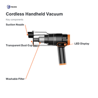 Aspirateur à main sans fil OEM à affichage numérique 80000 tr/min, directement de l'usine, pour le nettoyage intérieur de la maison et des véhicules
