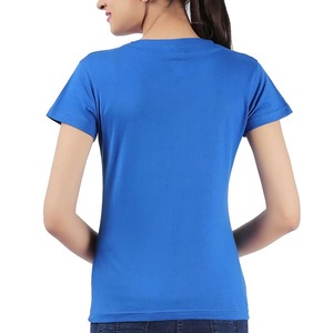 เสื้อยืดคอวีแขนสั้นผ้าฝ้าย 100% เป็นมิตรกับสิ่งแวดล้อม ระบายอากาศได้ดี สำหรับผู้หญิง เหมาะสำหรับฤดูร้อน พร้อมบริการ OEM รับทำโลโก้ตามสั่ง และจัดส่ง - Product Image 5