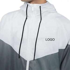 Custom Logo Men's Waterproof Windbreaker <b>Jacket</b> <b>Lightweight</b> Hooded Outdoor Sportswear Color Block Windproof <b>Running</b> <b>Jacket</b> - Product Image 4
