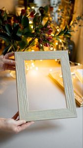Resin Picture Frame Tabletop Home Decor Photo Display White Resin Rectangle Border Portrait Stand Decorative Framing Accessory - Product Image 2