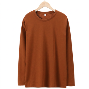 เสื้อยืดคอกลมแขนยาวผู้ชาย T Plus สีดำล้วน ผ้าฝ้ายเจอร์ซีย์ ระบายอากาศได้ดี แบบลำลอง - Product Image 5