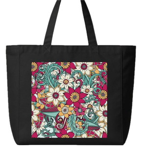 Sac fourre-tout en toile souple extra large Sac à provisions pour femmes en coton écologique Logo personnalisable Couleur Portable Doublure en polyester à pois - Product Image 4