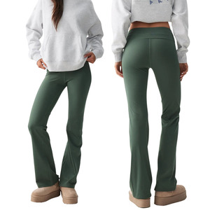 Leggings de yoga évasés mi-taille pour femme, personnalisés en gros, avec contrôle du ventre, effet push-up, respirants, sans couture, antibactériens, épais, longueur midi - Product Image 5