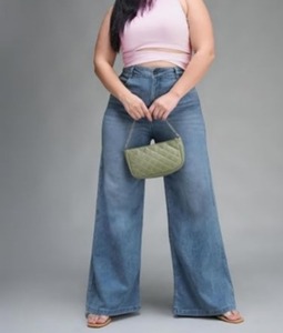 Women's Eco-Friendly Soft Stretch Cotton Mid-Waist <b>Boot</b> Cut Jeans-Vintage Wash Regular Fit Comfortable Wide-Leg Knee-Length - Product Image 6