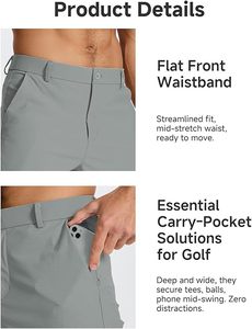 Wholesale Custom <b>Men's</b> Golf Hybrid <b>Dress</b> Chino <b>Shorts</b> Casual Stretch Flat Lightweight Quick Dry With Pockets <b>Men</b> Chino <b>Shorts</b> - Product Image 4