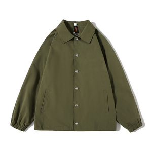 Chemise-veste boutonnée unie pour homme, col rabattu, décontractée, automne, polyester, coupe classique, design à patchs sur le devant - Product Image 3