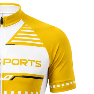 Golden Yellow <b>White</b> Custom <b>Cycling</b> <b>Jersey</b> Shorts Set Short Sleeve Full Zip Breathable Padded Bike Uniform Racing Training Sports - Product Image 5