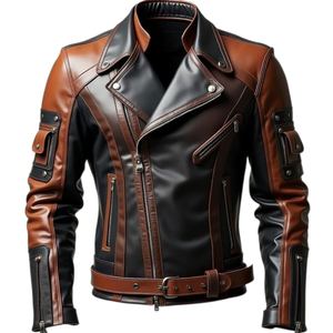 Chaqueta bomber de cuero azul de lujo, chaqueta de cuero genuino premium para hombre, abrigo bomber de doble cara, exclusivo e impermeable. - Product Image 4