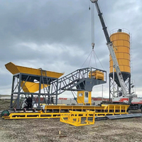 Centrale à béton mobile Zeyu YHZS75 avec contrôle automatique PLC, malaxeur à béton à double arbre JS1500 à entraînement électrique pour la construction