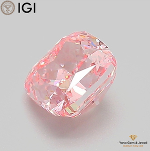 เพชร CVD รูปทรงสี่เหลี่ยมคุชชั่น น้ำหนัก 1.00 กะรัต รับรองโดย IGI ความสะอาดระดับ VS1 สีชมพูสดใส เหมาะสำหรับแหวนหมั้น - Product Image 4
