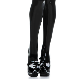 Women's <b>Black</b> Opaque Over Knee Pantyhose Knitted Sexy Tights Full Length All Seasons Party Wear - Product Image 2
