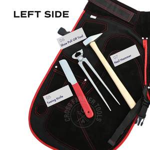 Kit d'outils de ferrage avec marteau à sabots, lame de sabotage, tablier en cuir, coupe-crevasses, cloueur, brosse de nettoyage pour fils et sabots - Product Image 6
