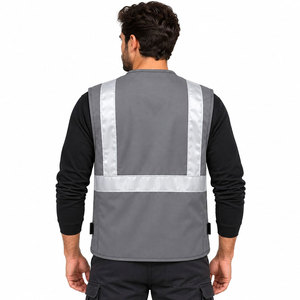 Gilet de sécurité réfléchissant personnalisé avec logo, gilet de travail de construction, gilet réfléchissant haute visibilité avec poches - Product Image 4